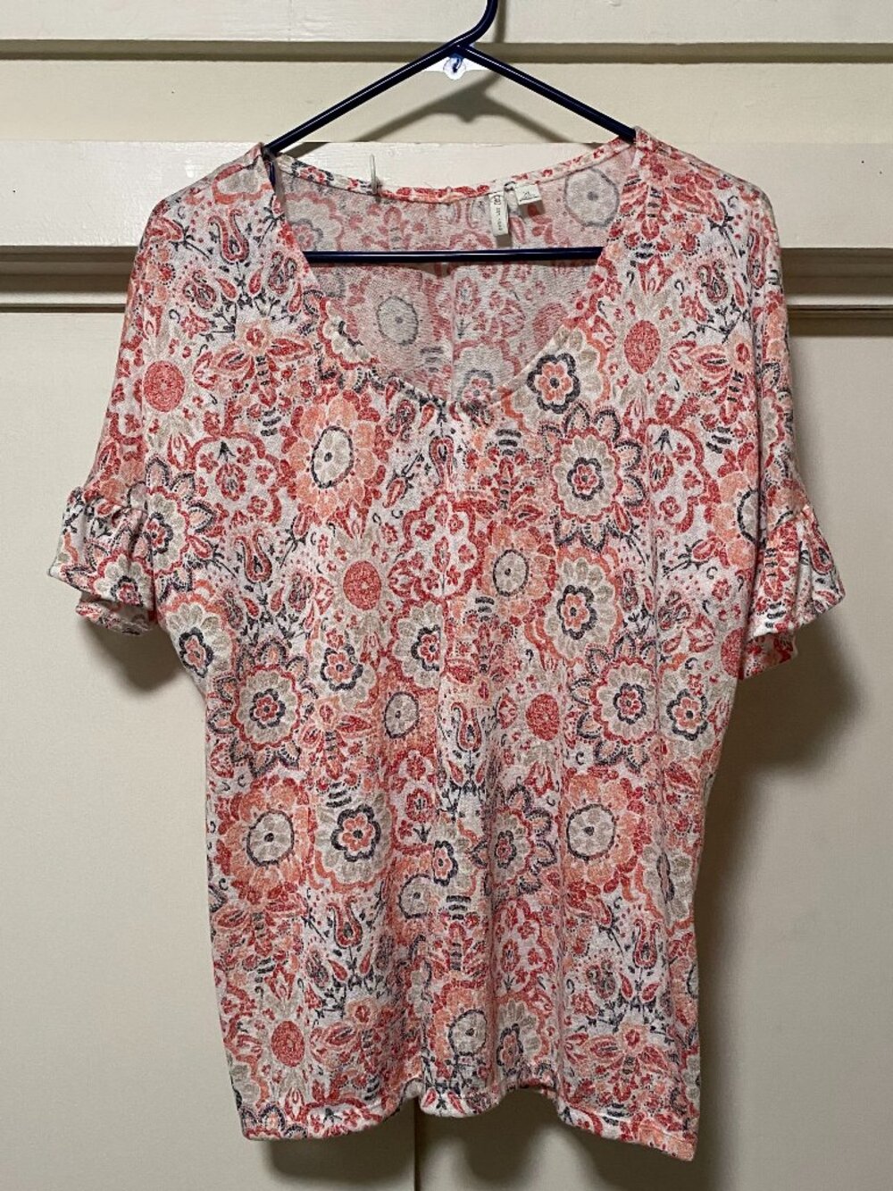 Cato Est. 1948, short fluff sleeve, red, white & more colors, blouse, size XL